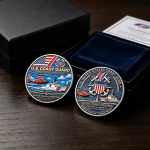US Coast Guard 3D Embossed Metal Commemorative Coin Military Challenge Coin Semper Paratus Medallion Service Honor Gift