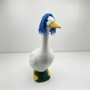 Parrucca in Filato Fatta a Mano All'Uncinetto per Decorazione Oca da Portico da 23 Pollici Cappello Divertente per Oca in Maglia Accessorio Colorato per Ornamenti da Prato