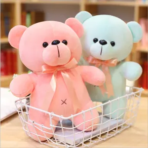 Weicher Teddybär Plüschtier Mit Schleife Daunenbaumwolle Kuscheltier Kleiner Bär Puppe Für Kinder Geschenk Party Zubehör
