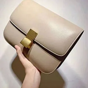 Women Genuine Leather Crossbody Bag Vintage Retro Box Shoulder Bag Small Square Flap Bag Commuter Handbag