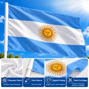 Argentina National Flag Polyester Banner For Sports Events Fan Decoration Sun Of May Pattern Scarf Accessories
