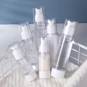 Bouteille à Vide Rechargeable Portable en Plastique Transparent Pompe à Lotion Pulvérisateur Conteneur Vide pour Voyage