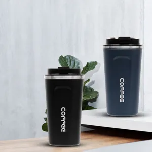 Stainless Steel Vacuum Insulated Coffee Cup 380ml 510ml Portable Travel Mug Leakproof Car Thermos With Flip Lid For Office Outdoor Students