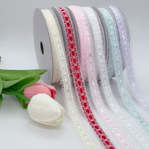 Floral Lace Trim Ribbon For DIY Handcraft Bow Making Gift Wrapping Flower Packaging Weaving Tape Ribbon Roll