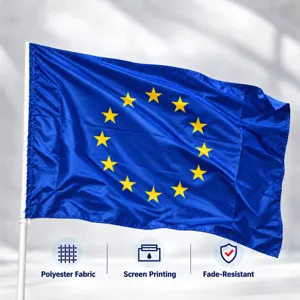 Europese Unie Vlag 90x150cm EU Nationale Vlag Polyester Banner met 12 Gele Sterren Blauwe Achtergrond Zeefdruk Buiten Decoratie