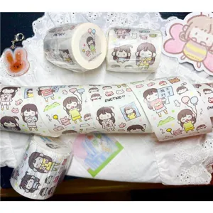 Cute Cartoon Character Puppy Washi Tape Roll Multicolor Scrapbooking Decorative Tape For DIY Journaling Planner Craft Stickers