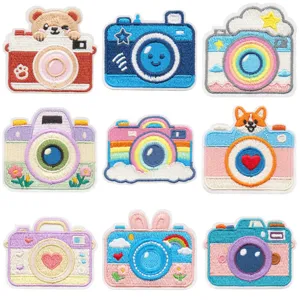 Cartoon Camera Borduurwerk Patches Corgi Beer Strijken Op Patches Voor Kleding DIY Rugzak Denim Jas Decoratieve Borduurwerk Applicaties Polyester Katoen