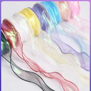Irisierendes Meerjungfrau Gaze Band Für Blumenstrauß Geschenkverpackung Backen Verpackung DIY Bogen Machen Polyester Netz Band