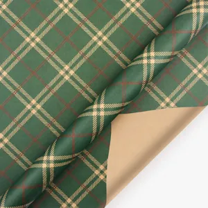 Papier Cadeau Kraft de Noël Vintage Motif Bonhomme de Neige Renne Sapin de Noël Papier Kraft Brun pour Emballage de Cadeaux