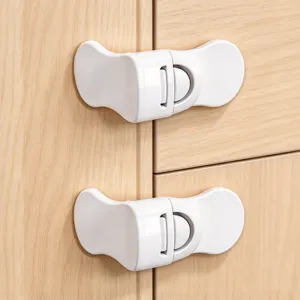 Baby Safety Lock White Plastic Anti-Pinch Cabinet Door Refrigerator Drawer Right Angle Corner Protection Lock For Child Security