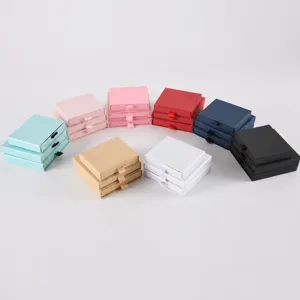 Boîte Emballage de Bijoux de Type Tiroir Minimaliste de Luxe pour Collier Boucle Oreille Bague Boîte Cadeau en Carton Anti-Oxydation Avec Tirette en Ruban