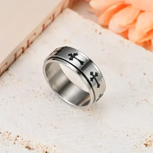 Hip-hop Kreuz 304 Edelstahl Unisex Ringe