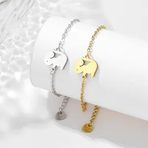Bracciale in Acciaio Inossidabile Con Ciondolo a Cucciolo per Donna Braccialetto a Catena Regolabile Minimalista Con Ciondolo Animale Gioielli Regalo