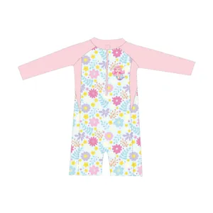 Mädchen Meerjungfrau Langarm Badeanzug Rash Guard Top Hose Und Badehaube Cartoon Meeresdruck Rüschen Strandbekleidung Für Kinder Kleinkinder