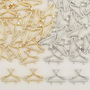 Pendentifs Cintre en Cuivre Avec Zirconia Connecteurs Micro Pave Pour DIY Collier Bracelet Accessoires de Bijouterie