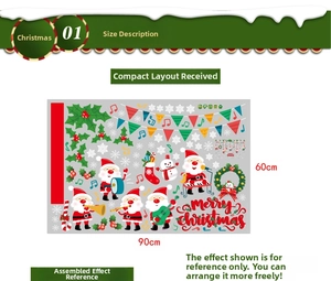 Christmas wall decal kit with Santa musicians and music notes in 60x90cm sheet format