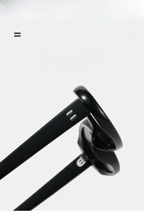 Detail showing the ultra-light and super elastic hinge of vintage oval sunglasses