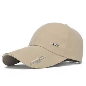 Casquette de baseball beige avec badge SPORT et lettrage FASHION pour le sport