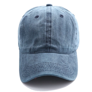 Gorra de béisbol clásica en algodón lavado azul grisáceo con acabado vintage