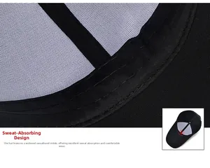 Vue détaillée du bandeau anti-transpiration et de la doublure en maille de la casquette
