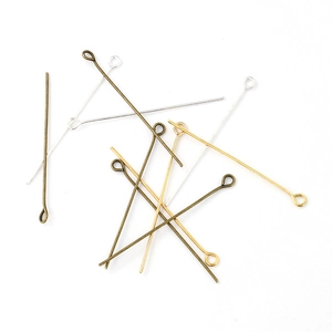Macro di chiodini a occhiello in argento, oro e bronzo per creazione gioielli DIY
