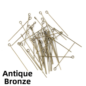 Bulk antique bronze eye pins for DIY jewelry making and handmade bead connection