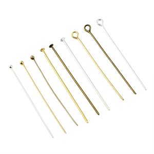 Assortimento di spilli per gioielli fai da te con teste tonde, piatte e a occhiello colori misti