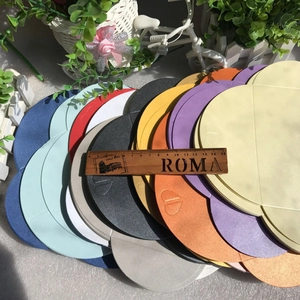 Pearlescent heart clasp paper envelopes in assorted colors for postcards and gift cards