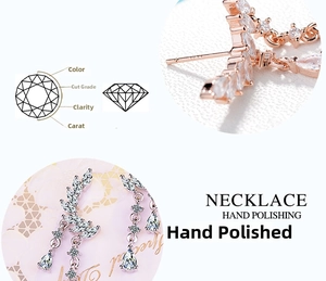Macro detail of rose gold dangle earrings featuring zircon 4C standards and craftsmanship