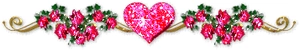 Detail of elegant pink heart and roses on decorative metallic hair ponytail accessory