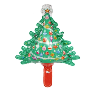 Globo de papel de aluminio con forma de árbol de Navidad con acabado verde metálico