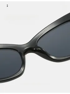 Macro detail of comfortable nose pads on black cat-eye sunglasses for long-term wear