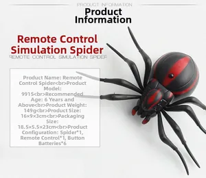 Detailed view of RC simulation spider with remote control and batteries included