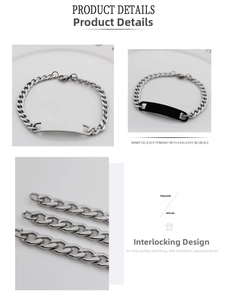 Detailed close-up of Cuban link chain texture and polished ID plate of the bracelet