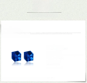 Detail of 6mm blue cubic zirconia magnetic earring for non-pierced ears specification