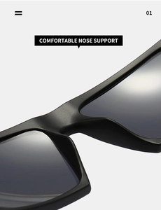 Macro shot of comfortable integrated nose support on matte black square sunglasses