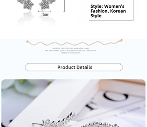 Detail view of 7mm star stud earrings with pave-set cubic zirconia on silver metal