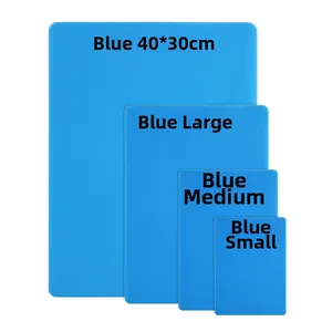 Blue silicone craft mats in four sizes with rounded corners for DIY resin and jewelry work