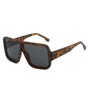 Oversized tortoise shell sunglasses with dark grey lenses in a retro square frame