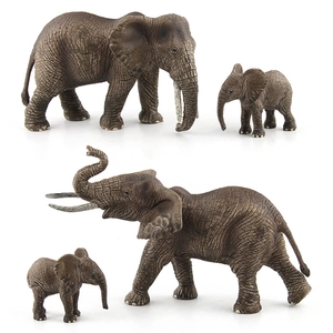 Realistic African elephant family animal figures for educational play and collectors