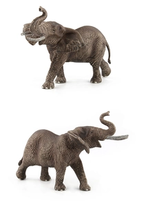 Detailed realistic elephant models with lifelike skin texture and ivory tusks for kids