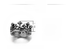 Detailed specs of the vintage crown ring showing 1.2cm height and 8g weight measurements