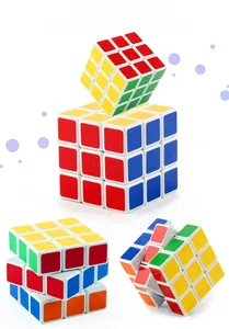 Educational 3x3 speed cube with vibrant standard colors and flexible rotation structure