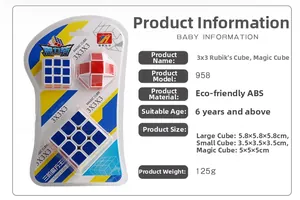 Detail view of 24-segment magic ruler and cubes set with ABS material specifications