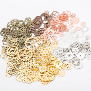 Ingranaggi metallici vintage in bronzo, oro e argento per gioielli fai da te e hobby