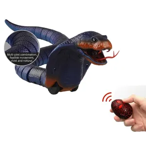 Realistic remote control cobra toy with segmented body for lifelike slithering movement