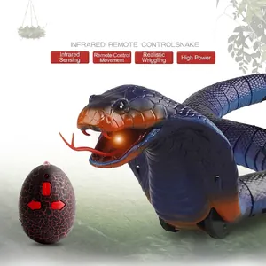 Realistic infrared remote control cobra toy with glowing mouth and slithering movement