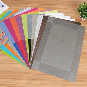 Modern non-slip heat resistant PVC woven placemats in multiple vibrant colors