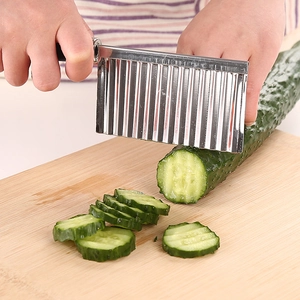Edelstahl Wellenschneider Wellenmesser Für Kartoffeln Gemüse Slicer Mit Schwarzem Kunststoffgriff Multifunktionales Küchenwerkzeug