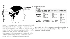Size chart for octagonal newsboy caps showing head circumference measurements and methods